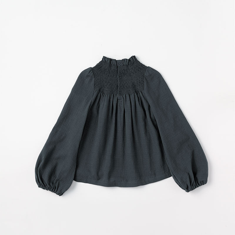 blouses 3 shirring navy 100-120cm