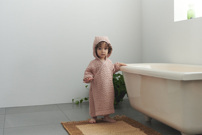 hooded bathrobe 2 apricot